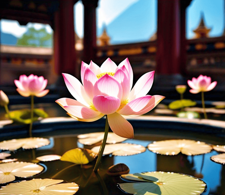 A picture of a lotus flower, symbolizing spiritual growth and enlightenment.